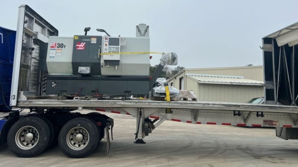 Industrial equipment on transport trailer