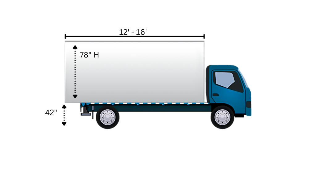 Box truck deck height and legal load dimensions diagram