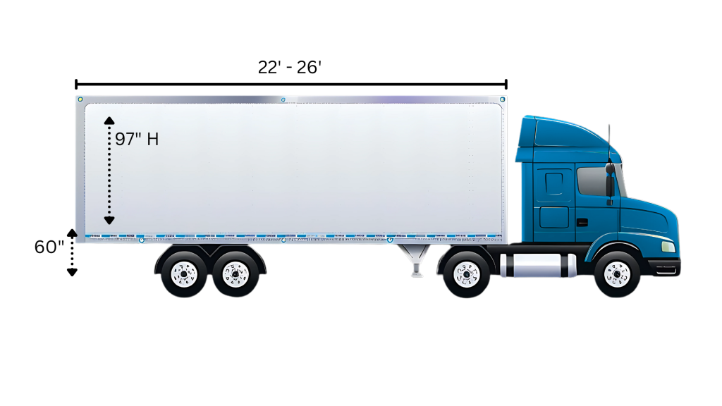 Straight truck deck height and legal load dimensions diagram