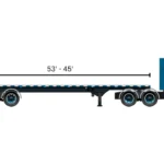Blue flatbed trailer diagram showing a 45 to 53 foot deck and 60 inch deck height
