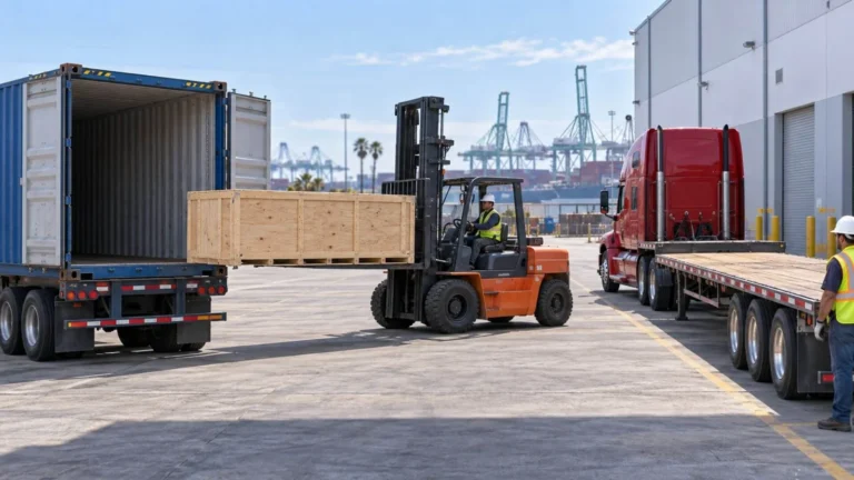 How to Move Machinery From a Port Container to a Flatbed in Los Angeles