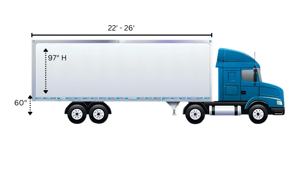 Straight truck deck height and legal load dimensions diagram